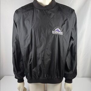 Colorado Rockies logo athletic pullover, size large black